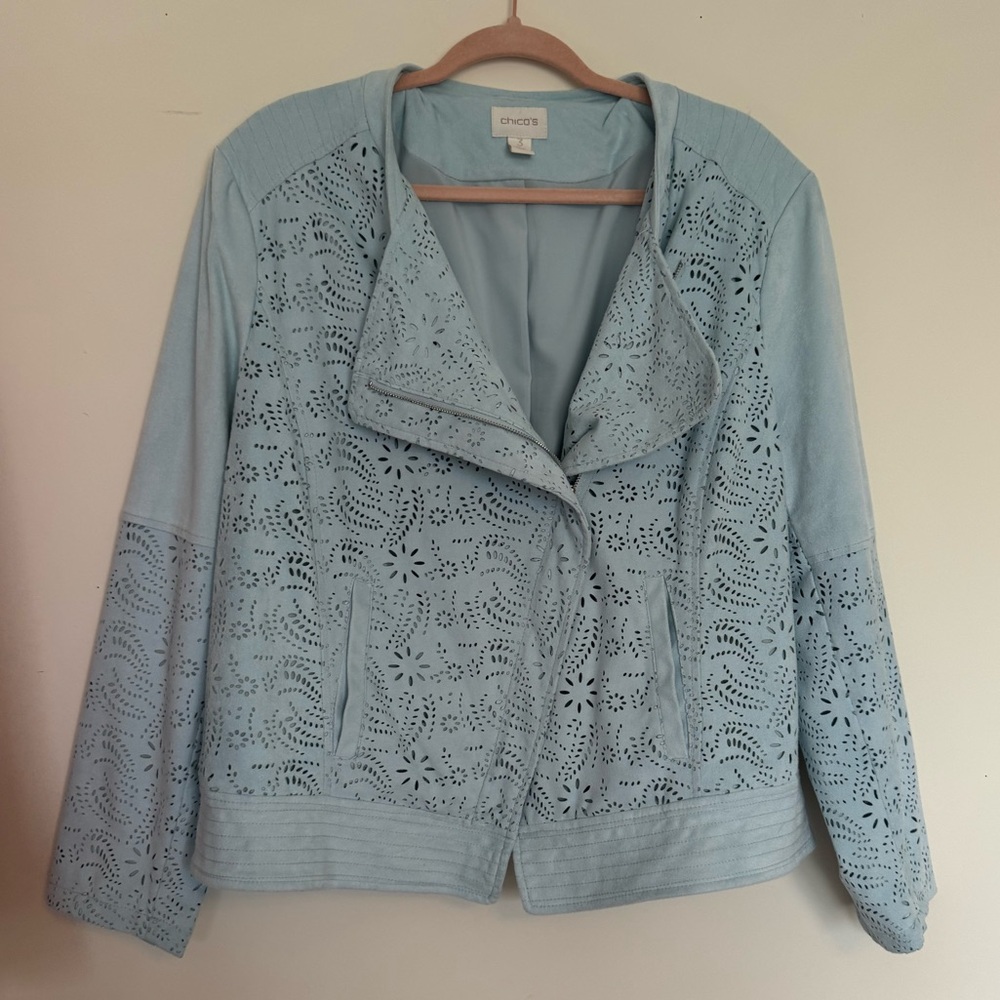 Beautiful light blue Chicos jacket
